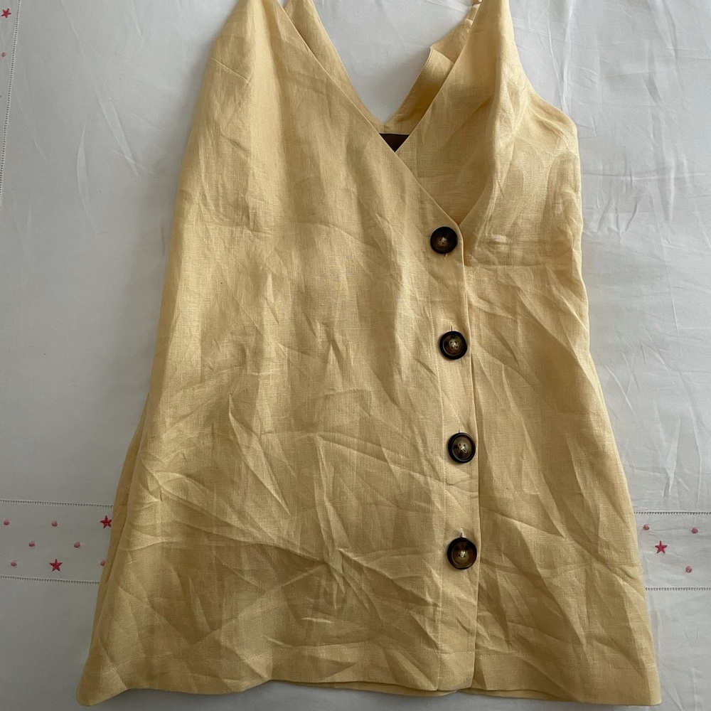 Reformation yellow linen dress